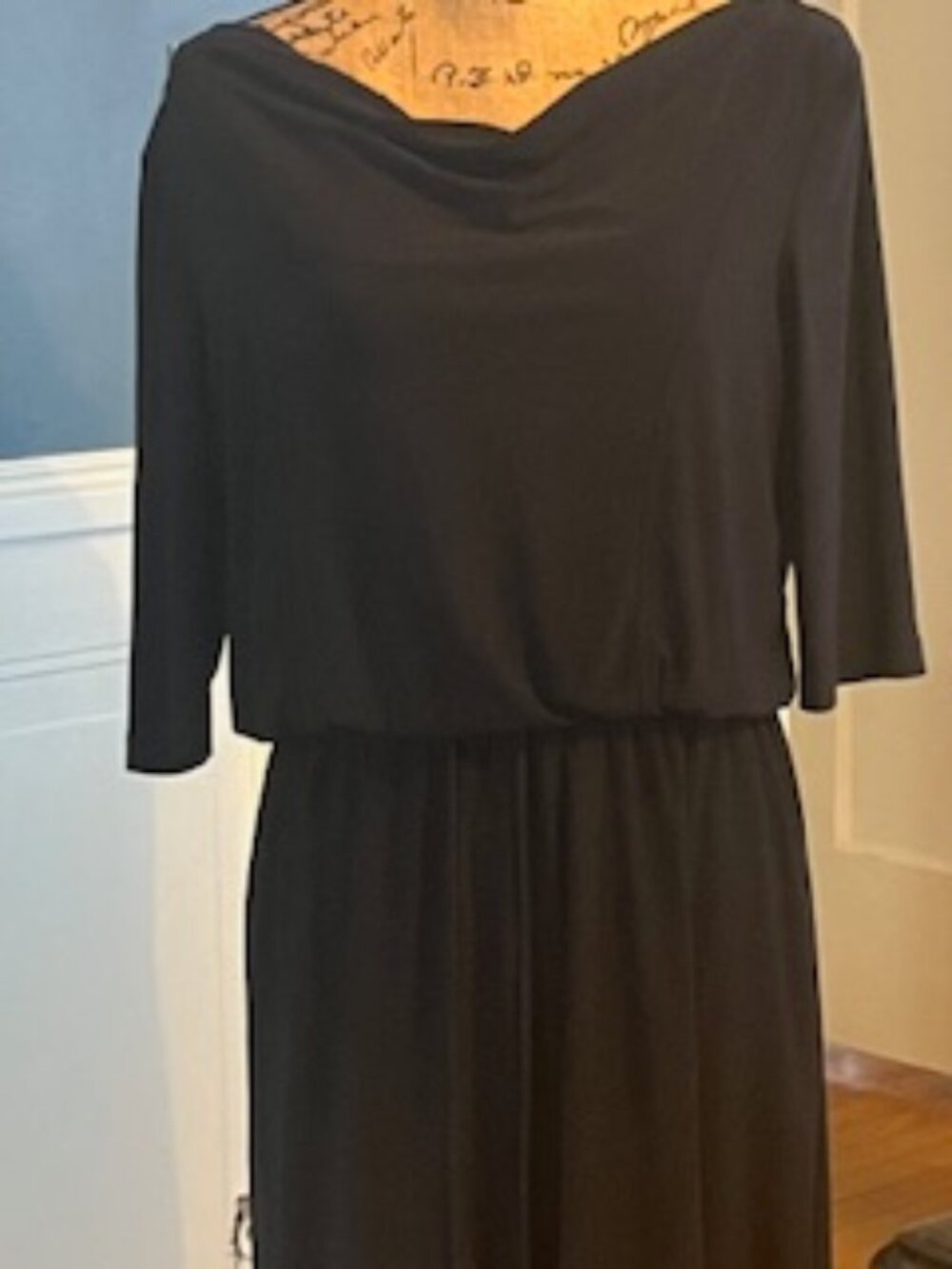 Dress with swoop neck